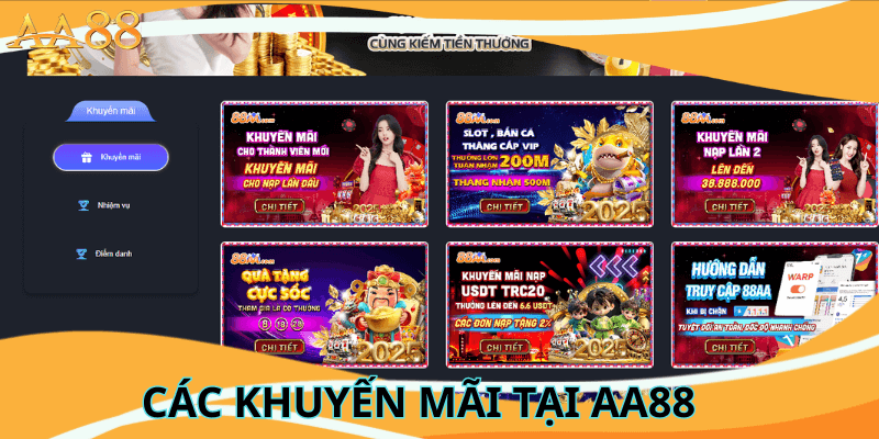 các khuyến mãi tại aa88