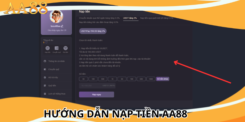 Hướng Dẫn Nạp Tiền aa88